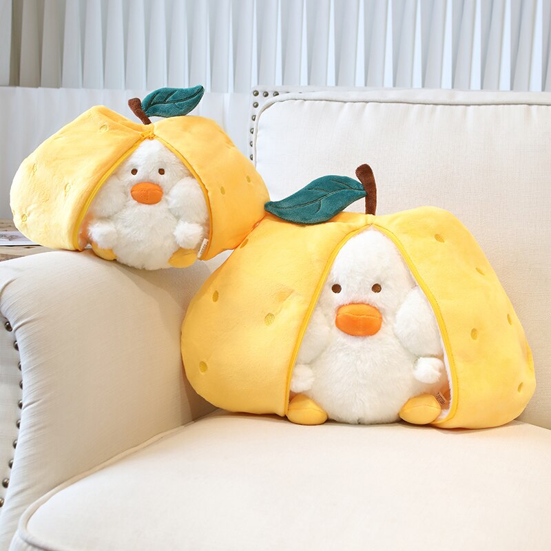 Funny Duck In Pear/Heart Bag Plush Toys 20-35cm