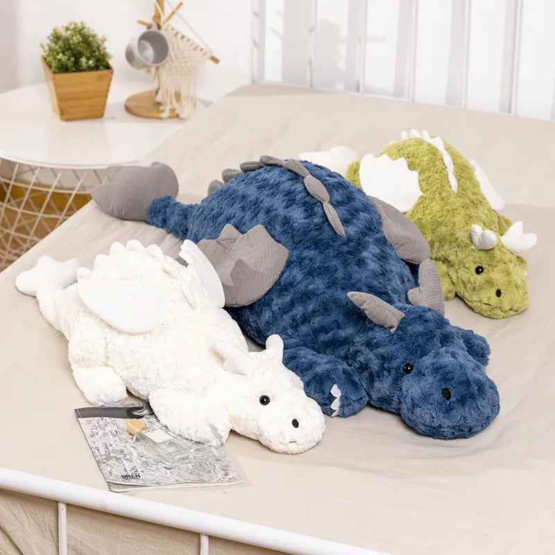 Lying Dragon Plush Toys 70/90/135cm - Green/White/Blue