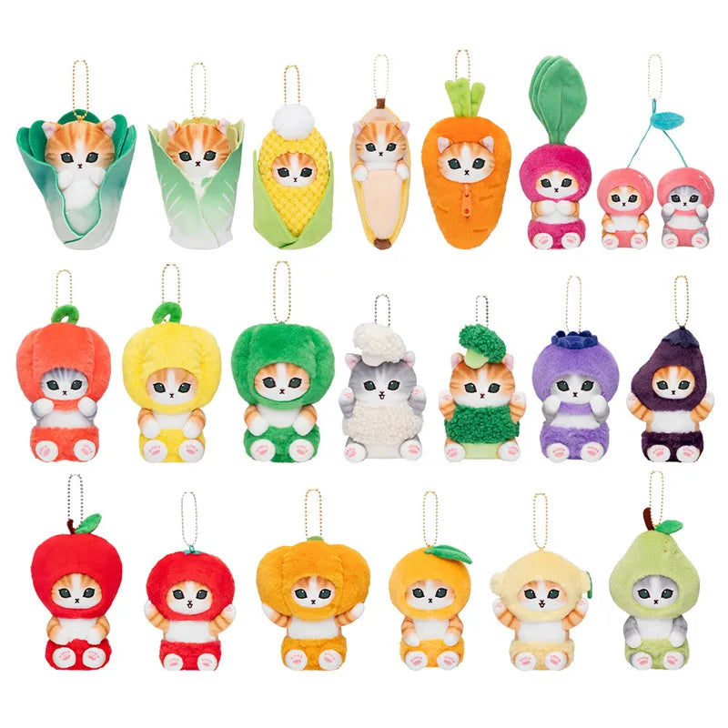 Mofusand Cat With Vegetable Dress Up Plush Keychains  - 20 styles