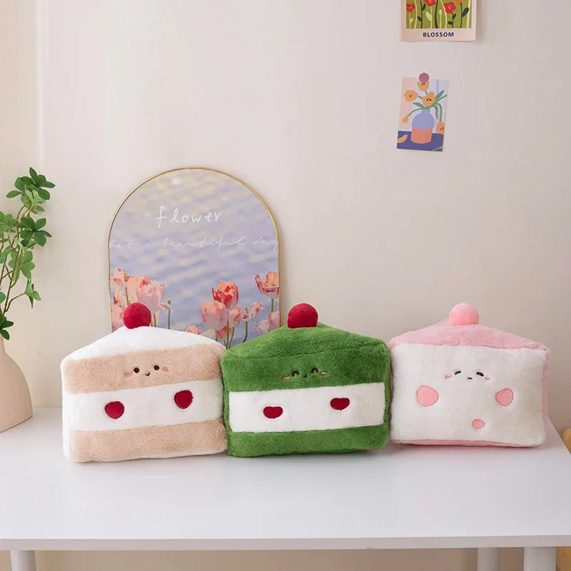 Cute Food Series (Cake) Plush Toys 30x25cm - Brown/Green/Pink