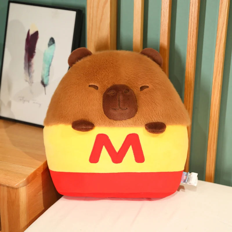 Cute Capybara With Dress Up(Sushi/Chips) Plush Toys 35cm