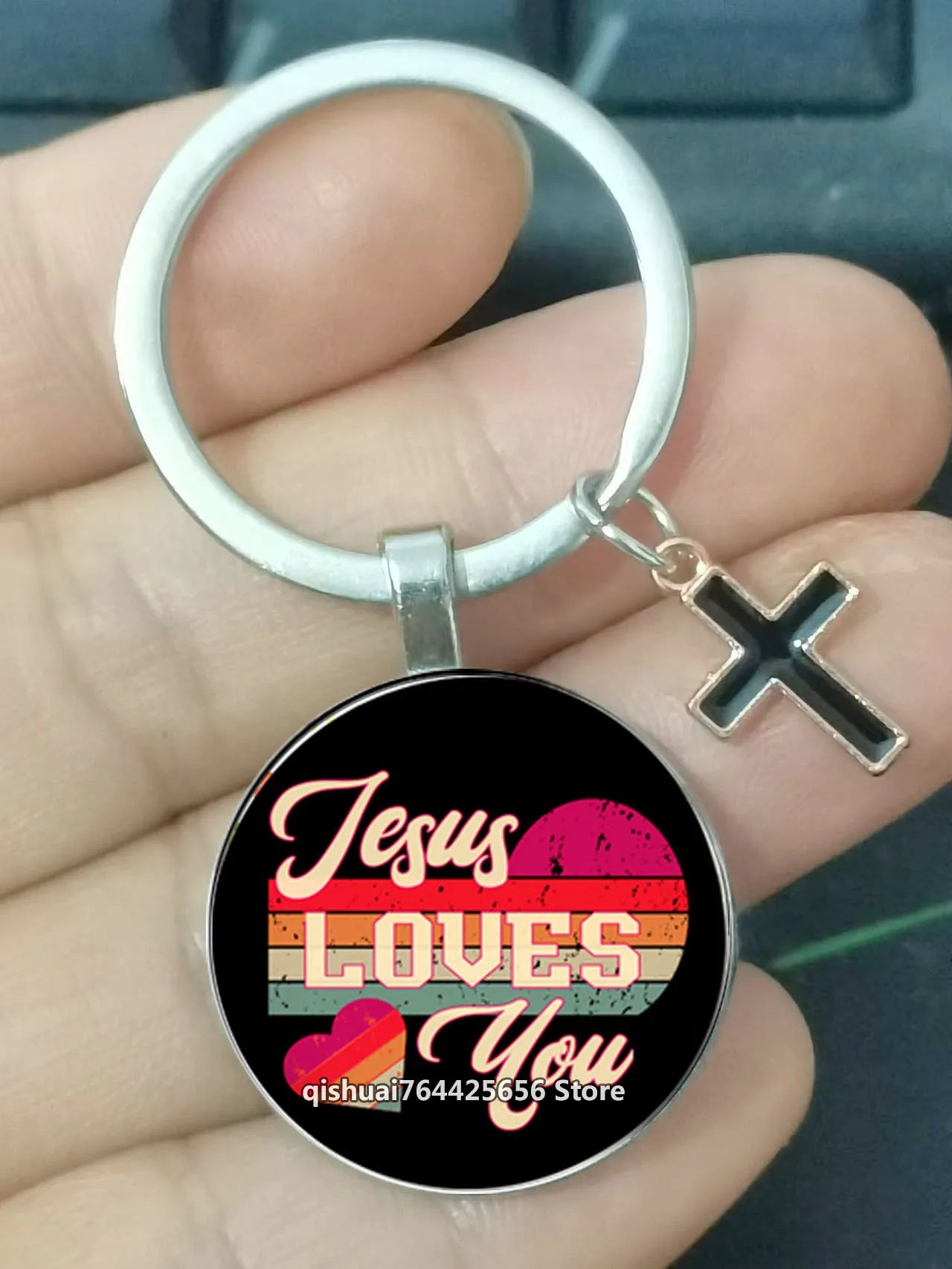 Keychain With The Bible Verse /Religious Message And The Cross  - 22  Styles