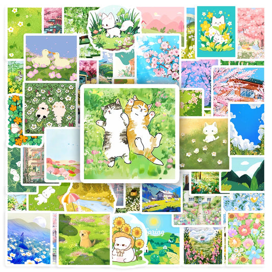 50 pcs Cute/Kawaii Spring Stickers