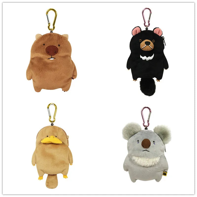 Australian Animal (Koala/Wombat/Platypus/Kiwi/Tasmanian devil) Coin Purse Plush Bag Keychains 14cm