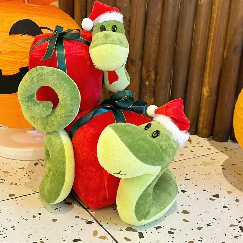 Cute Green Snake With Christmas Present Plush Toys 23/28cm