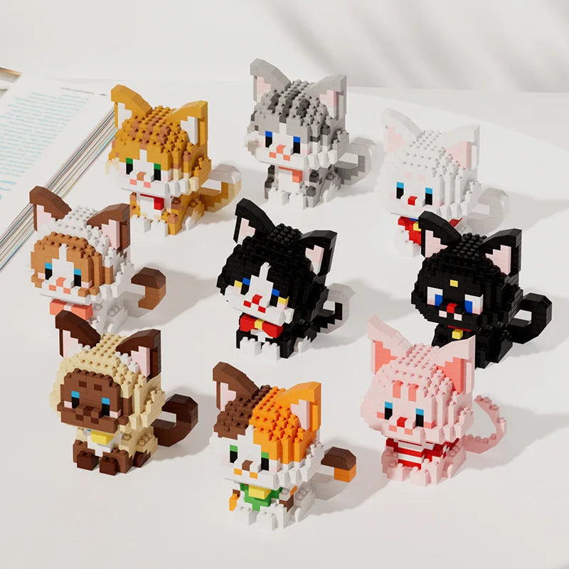 Cute Cat Mini Building Blocks - 9 Styles