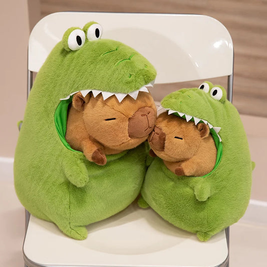 Cute Capybara With Green Dinosaur Plush Toys 30/40cm