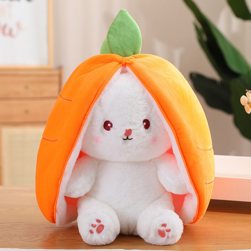 Funny Rabbit In Carrot/Strawberry Bag Plush Toys 18cm/25cm/35cm