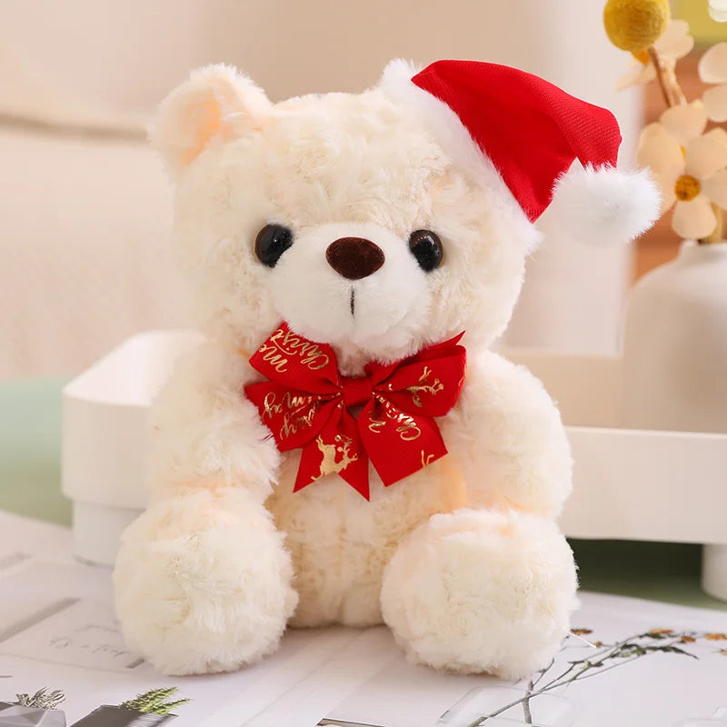 Teddy Bear With Christmas Hat And T-Shirt/Bow Plush Toys 20cm - 18 Styles