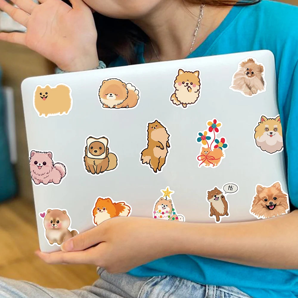 50 pcs Cute/Kawaii Dog (Pomeranian) Stickers