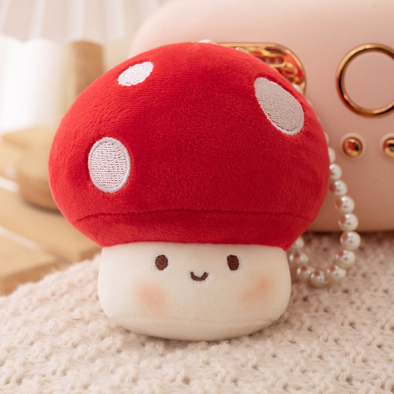 Cute Mushroom Plush Keychains 10cm - Blue/Red/Yellow/Pink/Purple/Brown/Orange