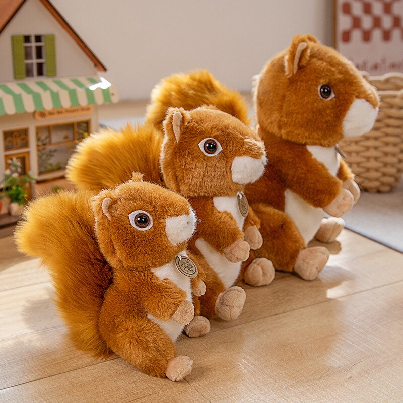 Brown Squirrel Plush Toys 17/25/30cm - 3 Styles