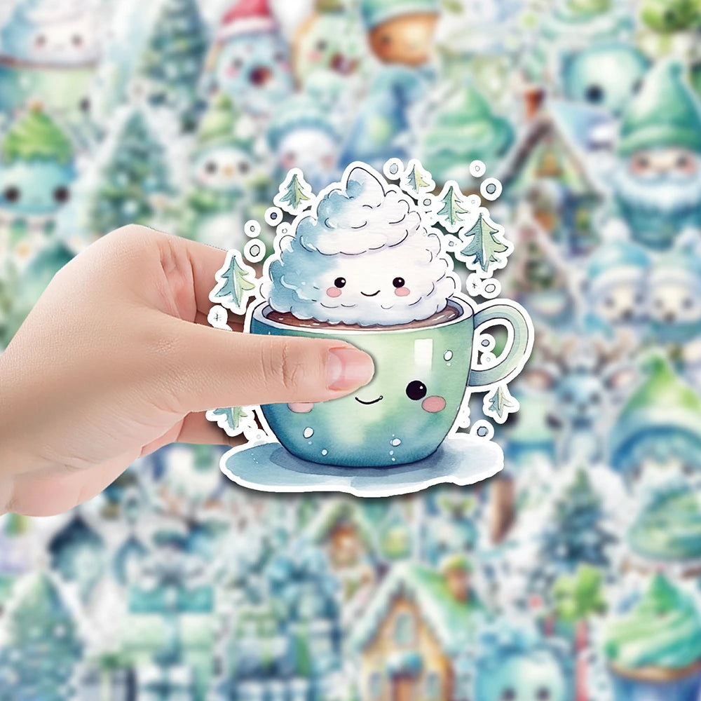 50 pcs Cute/Kawaii  Green Christmas Stickers