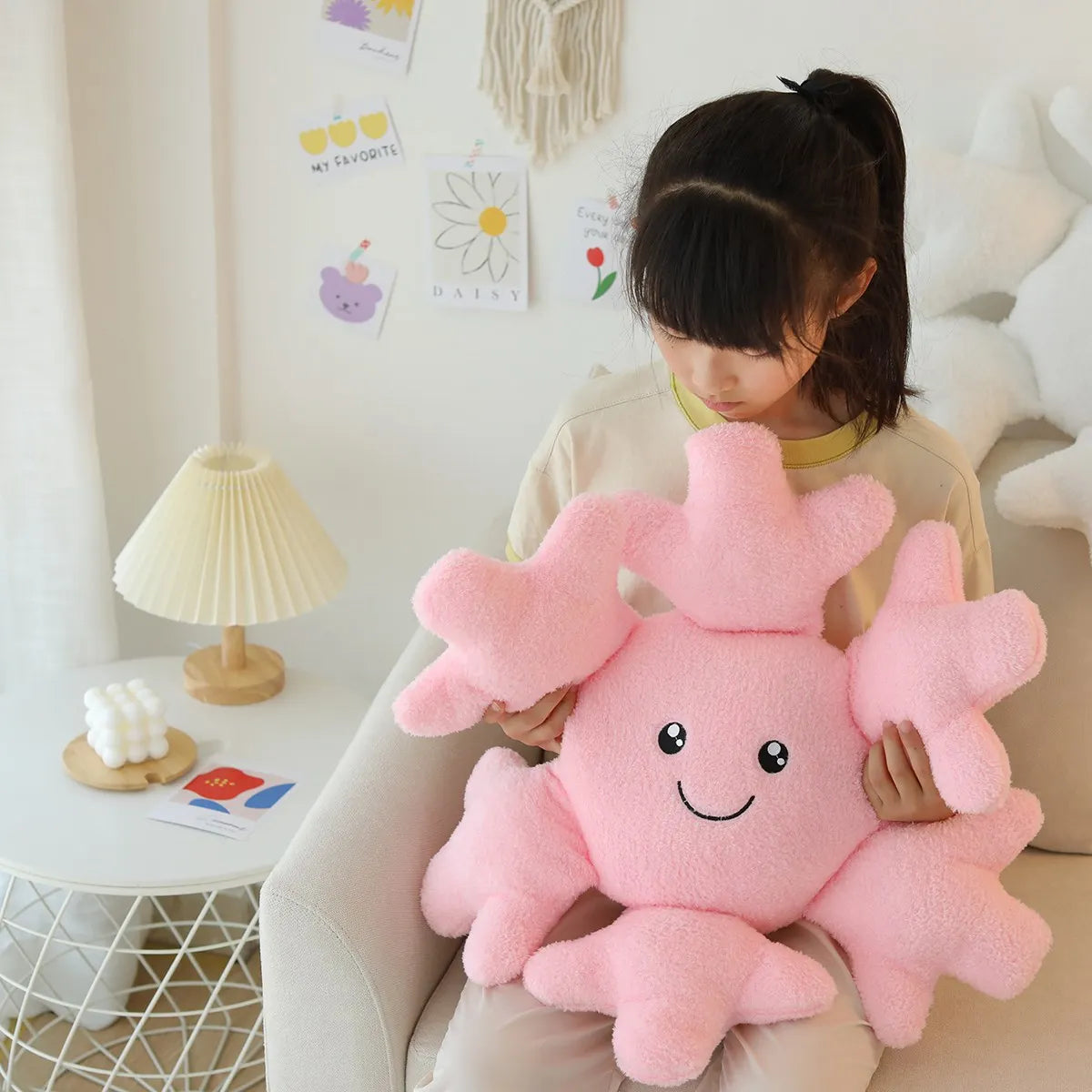 Cute Snowflake Pillow Plush Toys 60cm - Pink/Grey/White