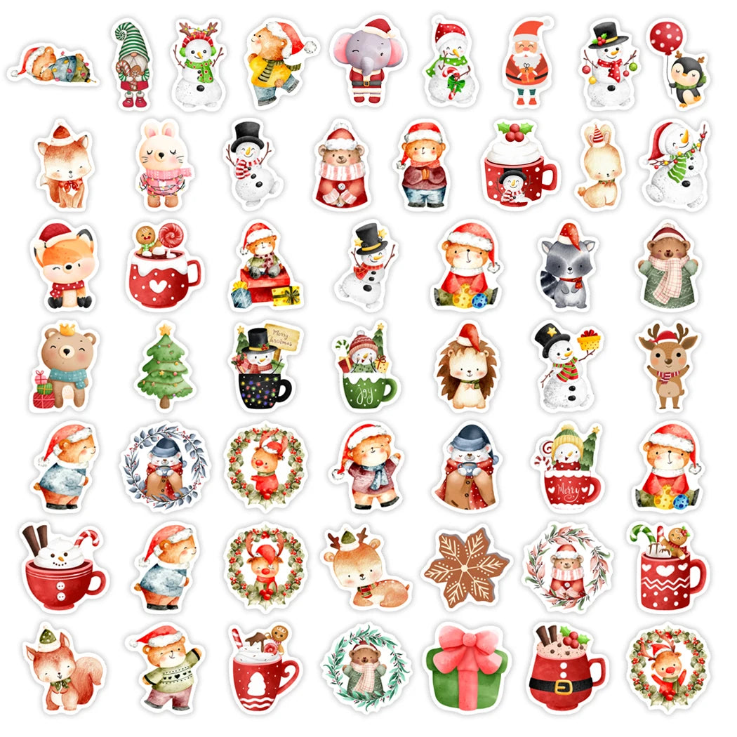 50 pcs Cute/Kawaii Christmas Stickers