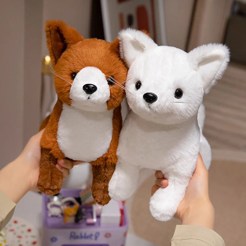 Cute Fox Plush Toys 26cm - Brown/White