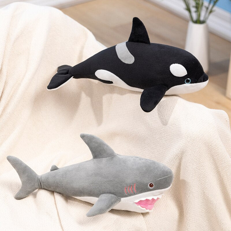 Killer Whale/Great White Shark Plush Toys 35/50cm