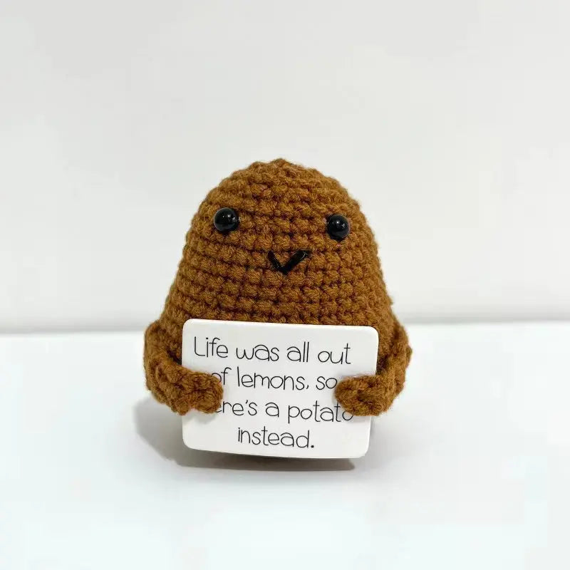 Handmade Knitted Vegetable (Potato/Tomoto) With/Without Positive Message - 11 Styles