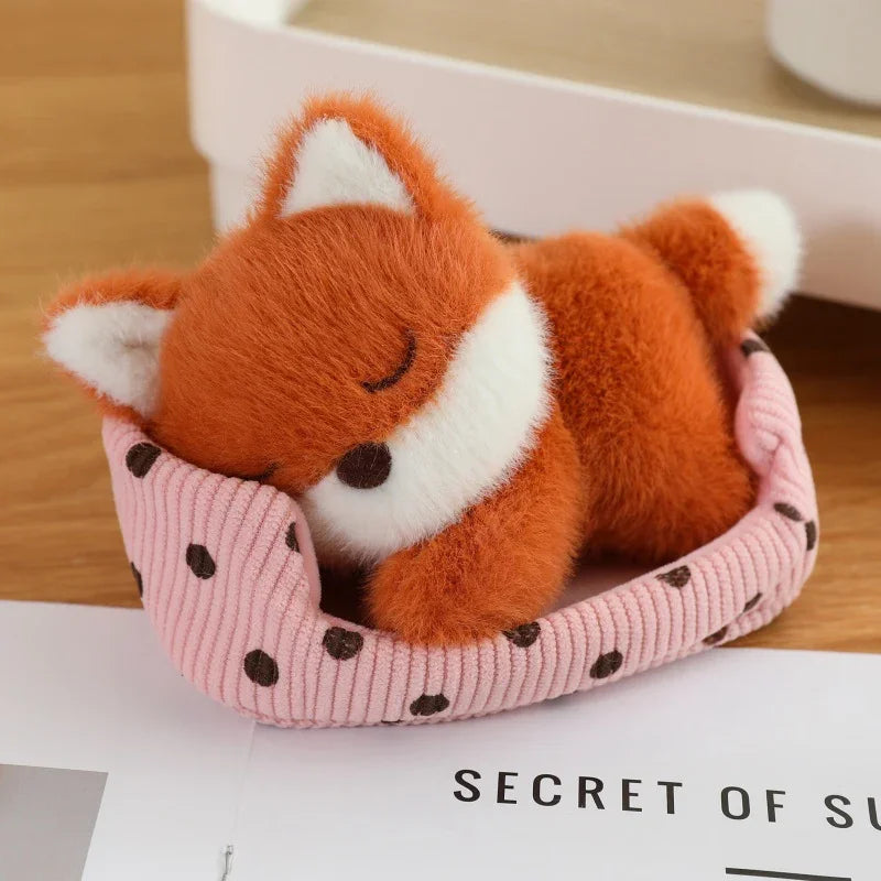 Cute Sleeping Animal(Dog/Cat/Fox/Bear/Rabbit/Pig) Plush Toys 12cm