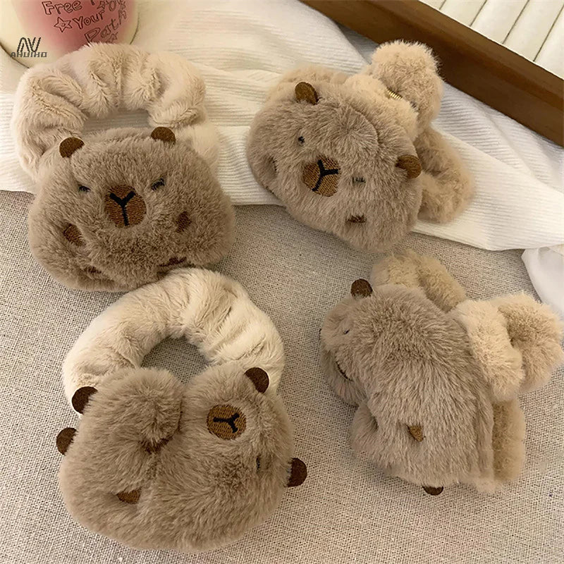 Cute/Kawaii Capybara Plush Hair Scrunchies - 4 Styles