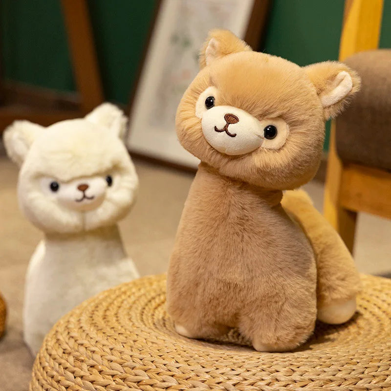 Cute Alpaca Plush Toys 23/30cm - White/Brown