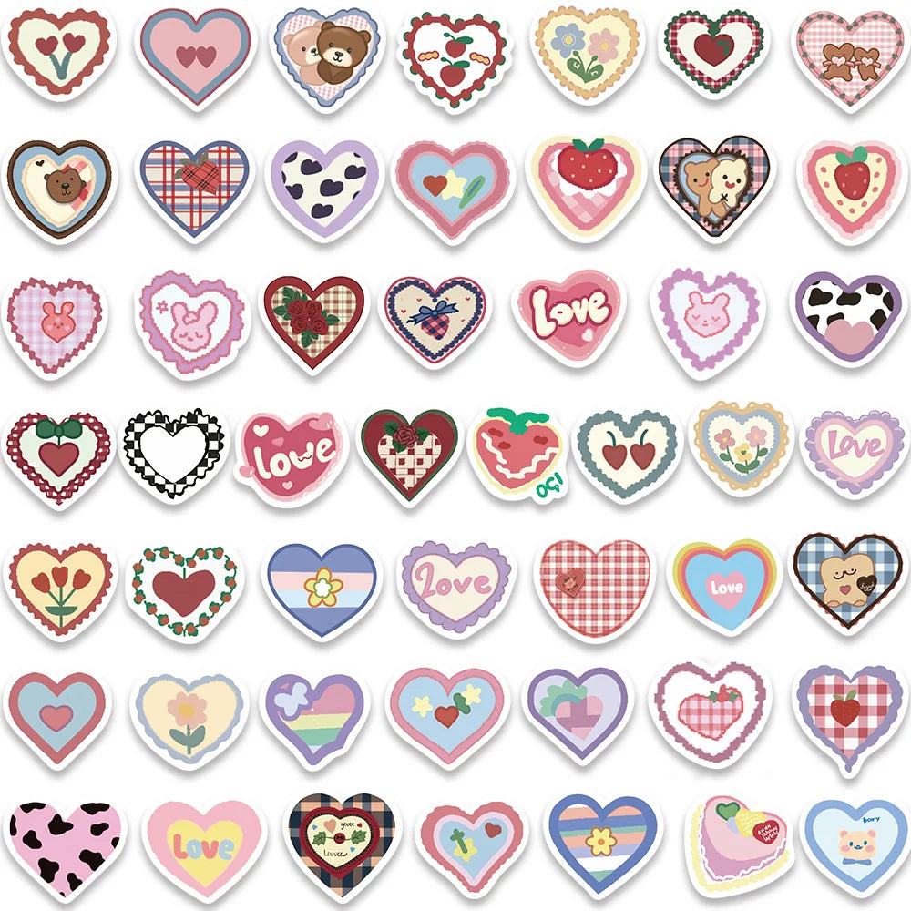 100 pcs Cute/Kawaii Sweet Heart Stickers