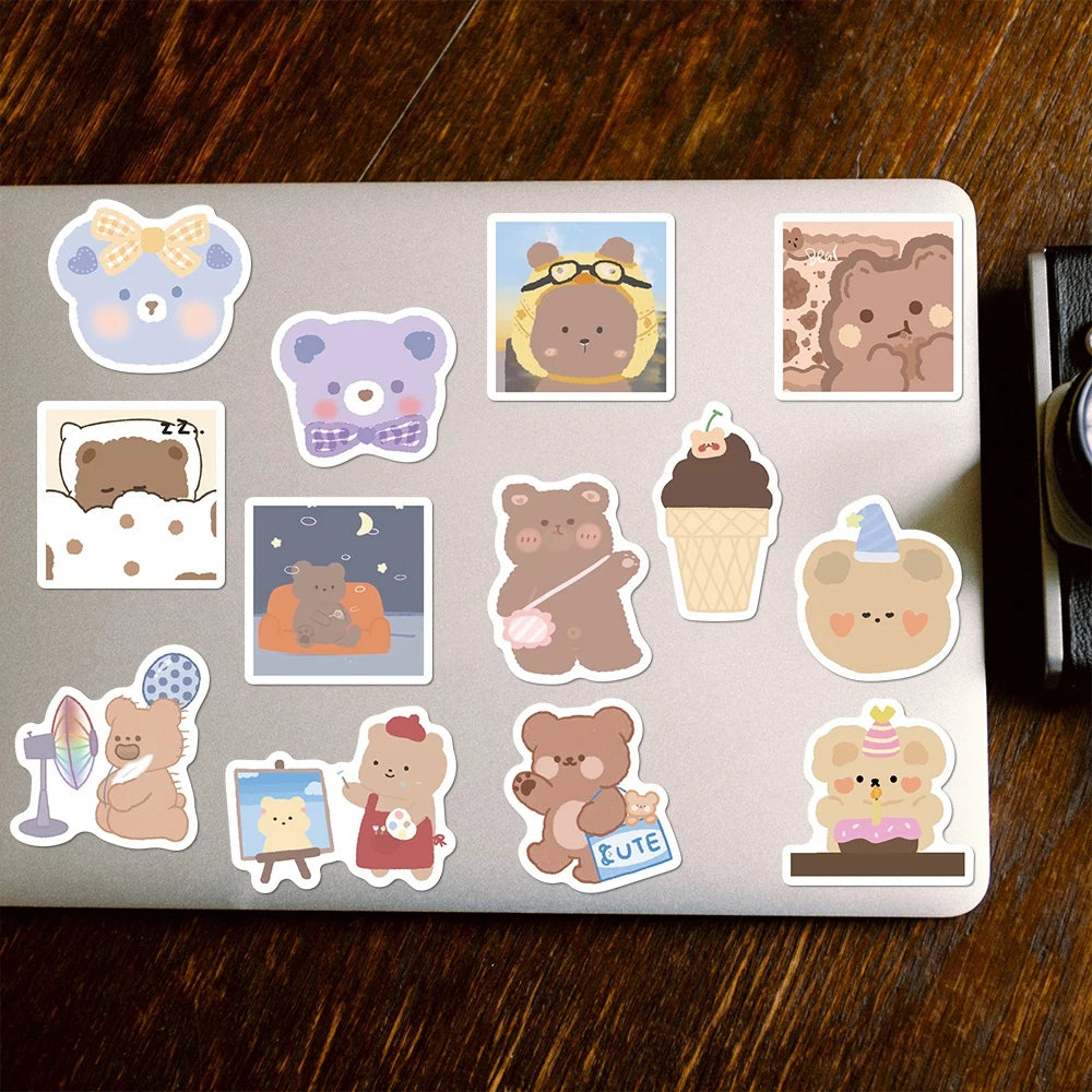 102 pcs Cute/Kawaii Bear Stickers