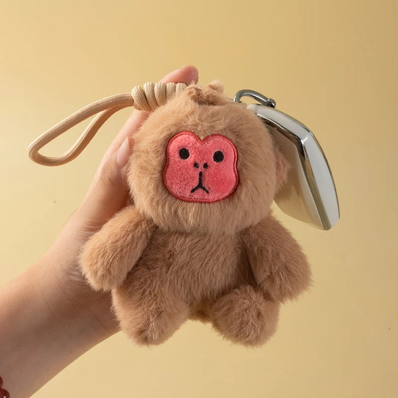 Cute Animal (Golden Monkey/Macaque/White faced saki) Plush Keychain 12cm