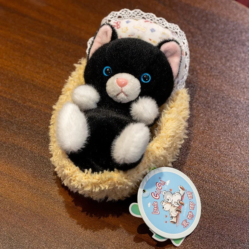 Cute Cat (Kitten) With Bed Plush Toys 18cm -  4 Styles