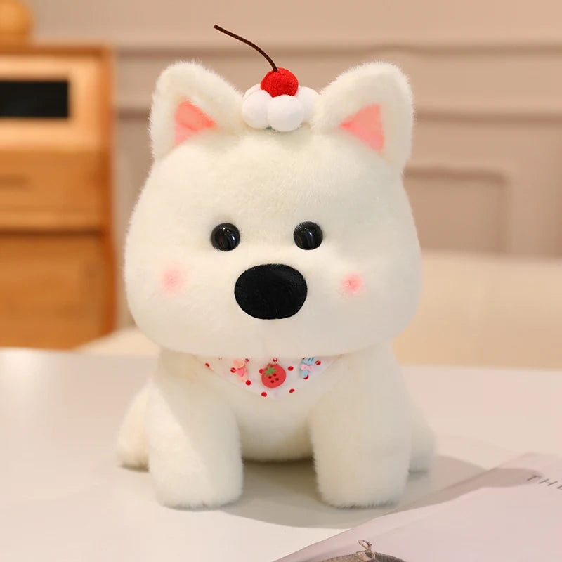 Cute Dog (West Highland White Terrier) With Scarf Or Party Hat Plush Toys 25cm - 10 Styles