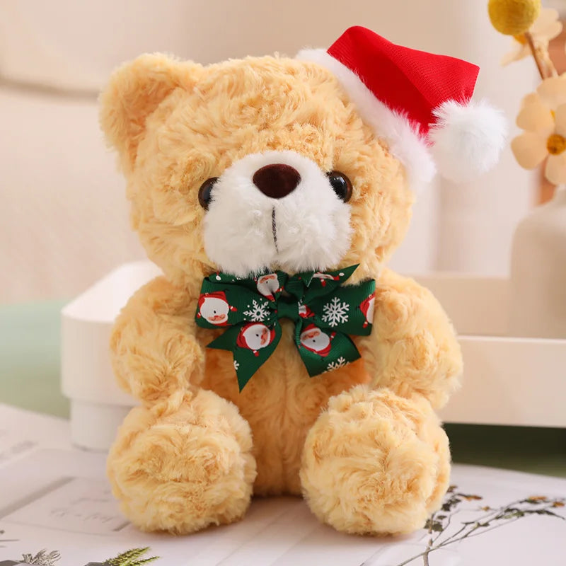 Teddy Bear With Christmas Hat And T-Shirt/Bow Plush Toys 20cm - 18 Styles