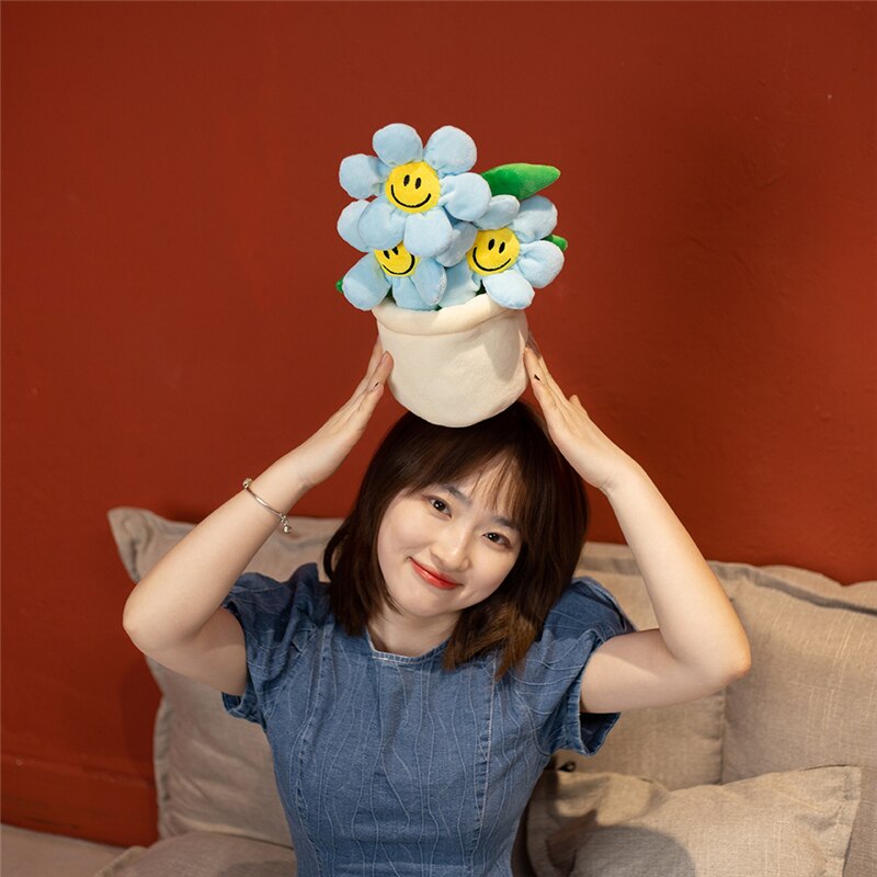 Smiley Potted Flower Plush Toys 30cm