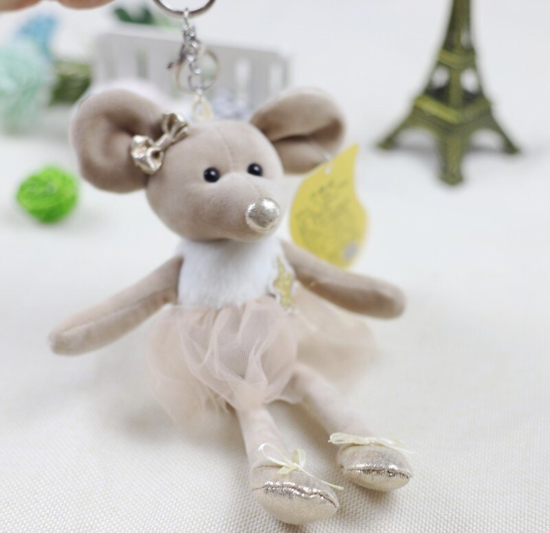 Cute Mouse With Tutu Dress Plush Toys 39cm /Plush Keychains 18cm -Brown/Grey/Pink