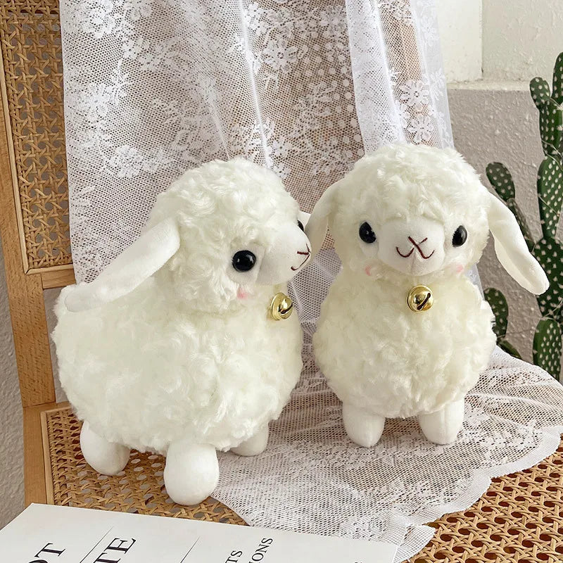 Cute White Sheep With Bell  Plush Toys 23cm