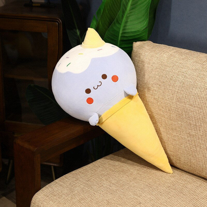 Cute Ice Cream Plush Toys 50/70/90cm - Blue/Yellow/Pink/Orange