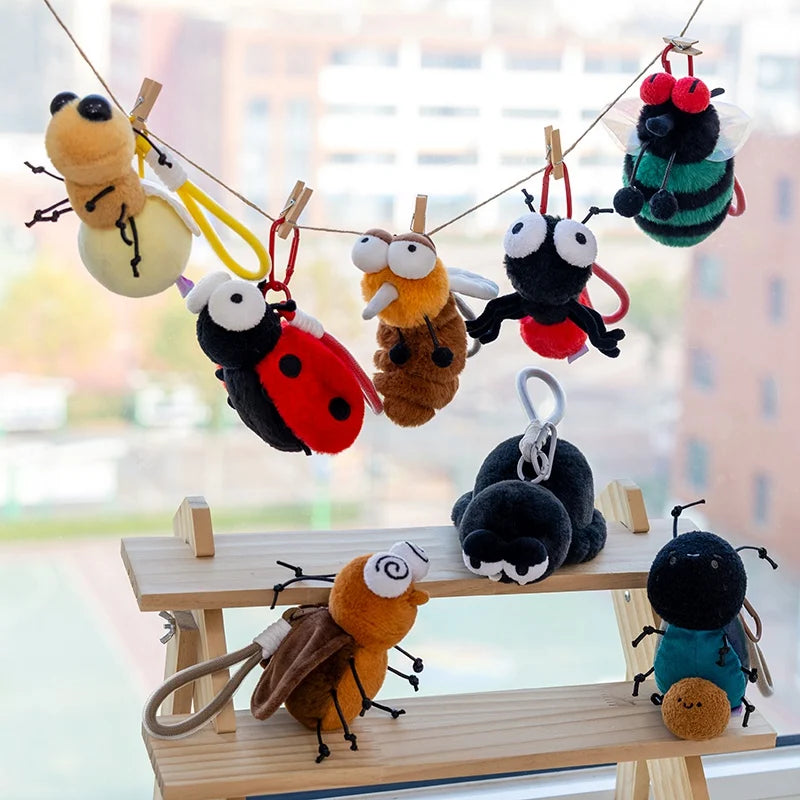 Cute Mini Bug/Insect Plush Keychain - Moth/Ant/Firefly/Mantis/Spider/Dug Beetle/Ladybug/Cockoach/Fly/Mosquito