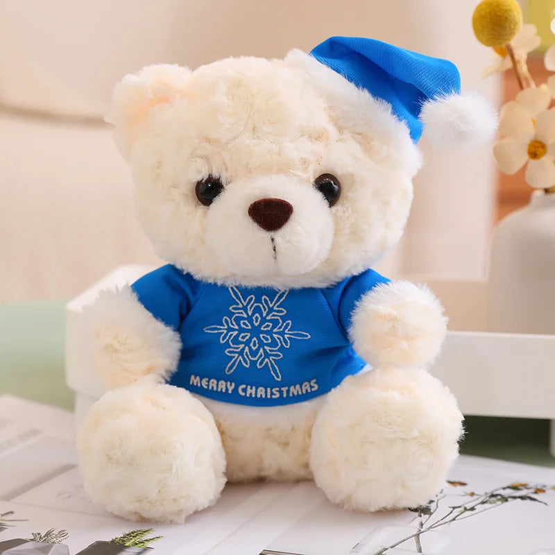 Teddy Bear With Christmas Hat And T-Shirt/Bow Plush Toys 20cm - 18 Styles