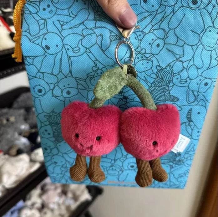 Cute Cherry Plush Keychains