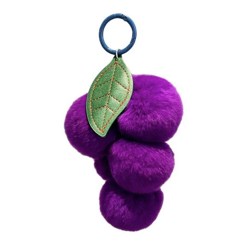 Pom Pom Grape  Keychains 14cm - Purple/Blue/Pink (7 Styles)