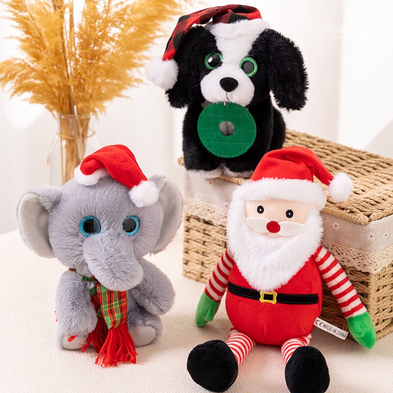 Christmas (Reindeer/Elf/Santa Claus/Elephant/Dog) Plush Toys 23-25cm