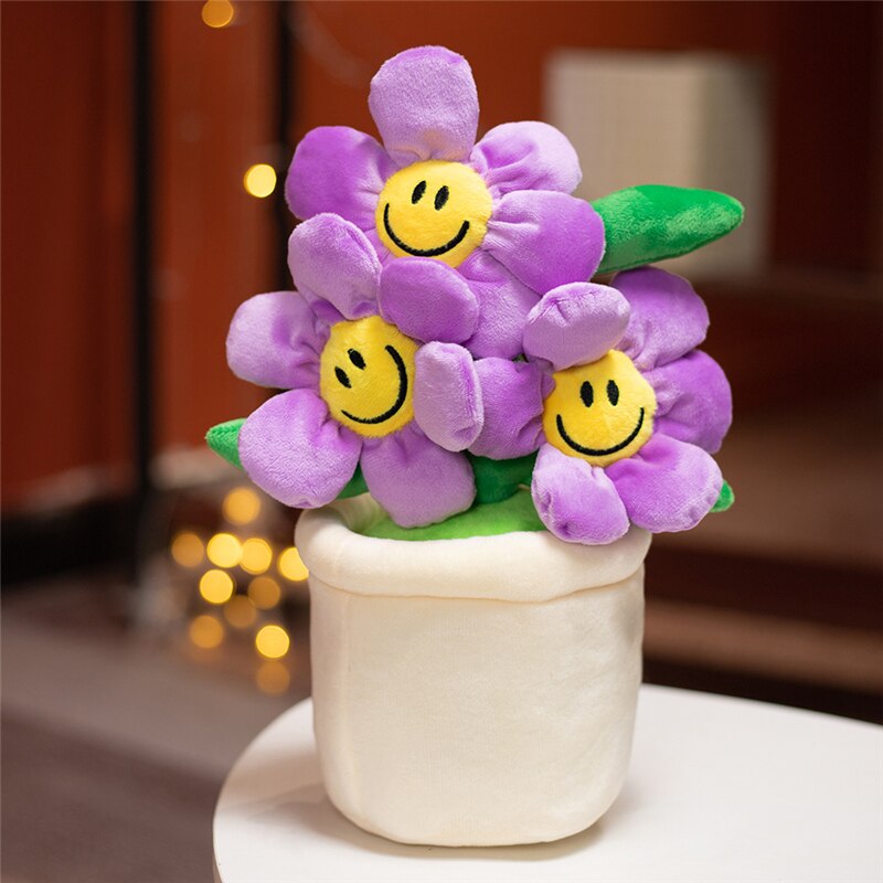 Smiley Potted Flower Plush Toys 30cm