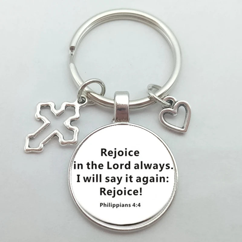 Keychain With The Bible Verse With Cross And Heart - 57 Styles