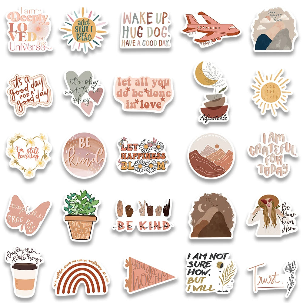 50 pcs Stickers (Inspirational/Motivational) Texts