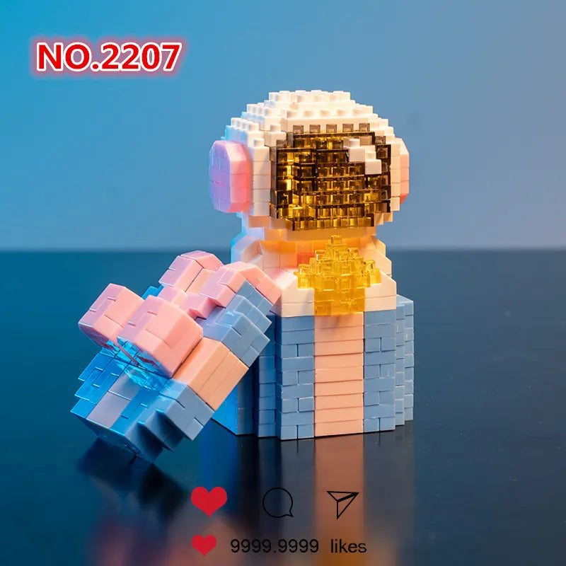 Cute Astronaut With Light Mini Building Blocks - 7 Styles