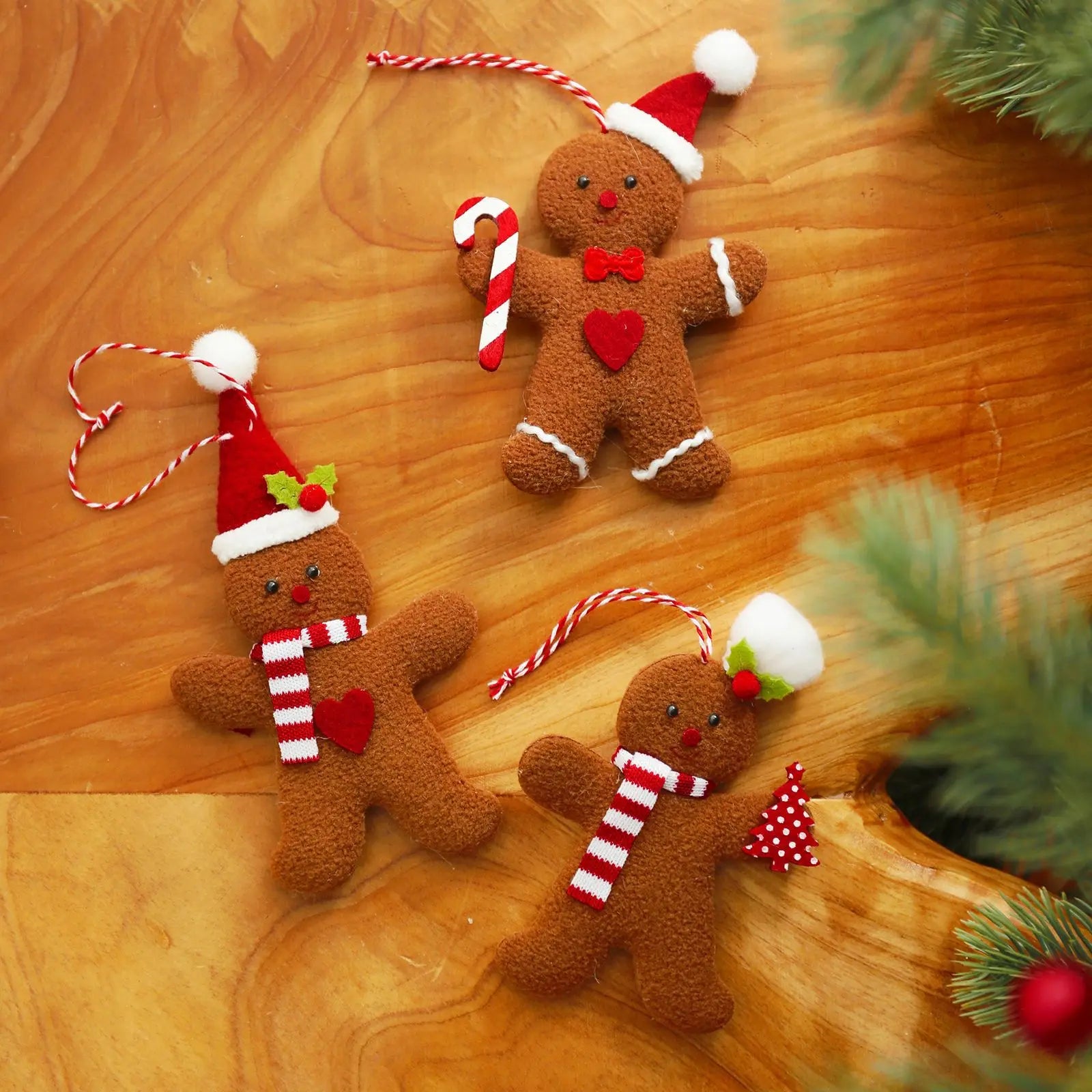 3pcs Set / Christmas (Gingerbread Man) Plush Toys  - 2 Styles