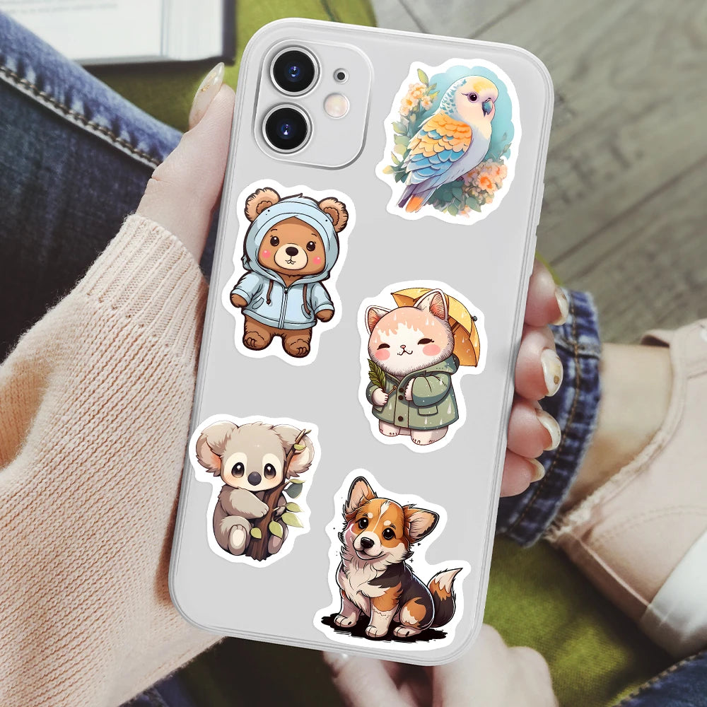 50 pcs Cute/Kawaii Animal Stickers - V2