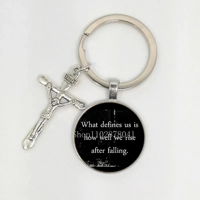 Keychain With The Bible Verse/Inspirational Message And Cross- 10 Styles