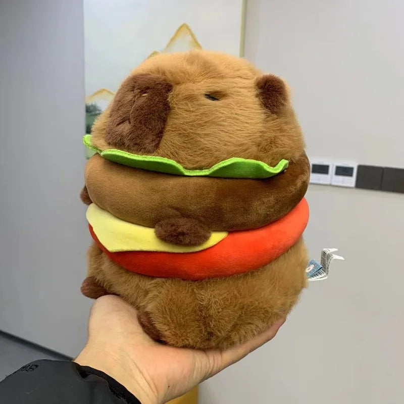 Funny Hamburger Capybara Plush Toys 20cm