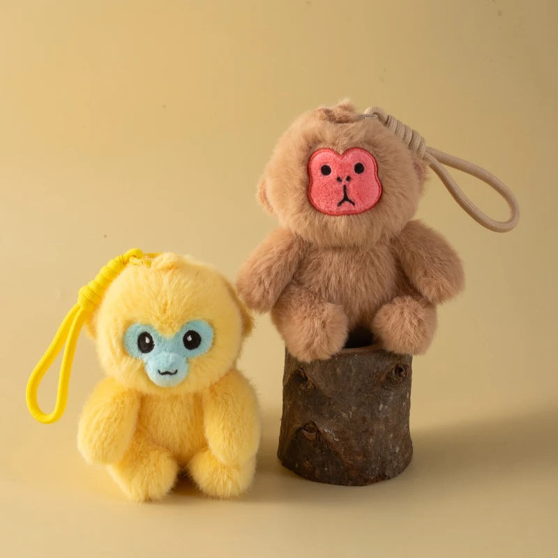 Cute Animal (Golden Monkey/Macaque/White faced saki) Plush Keychain 12cm