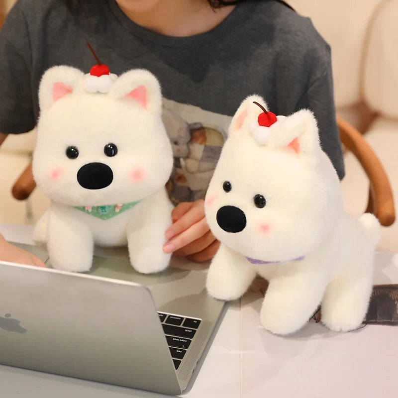 Cute Dog (West Highland White Terrier) With Scarf Or Party Hat Plush Toys 25cm - 10 Styles